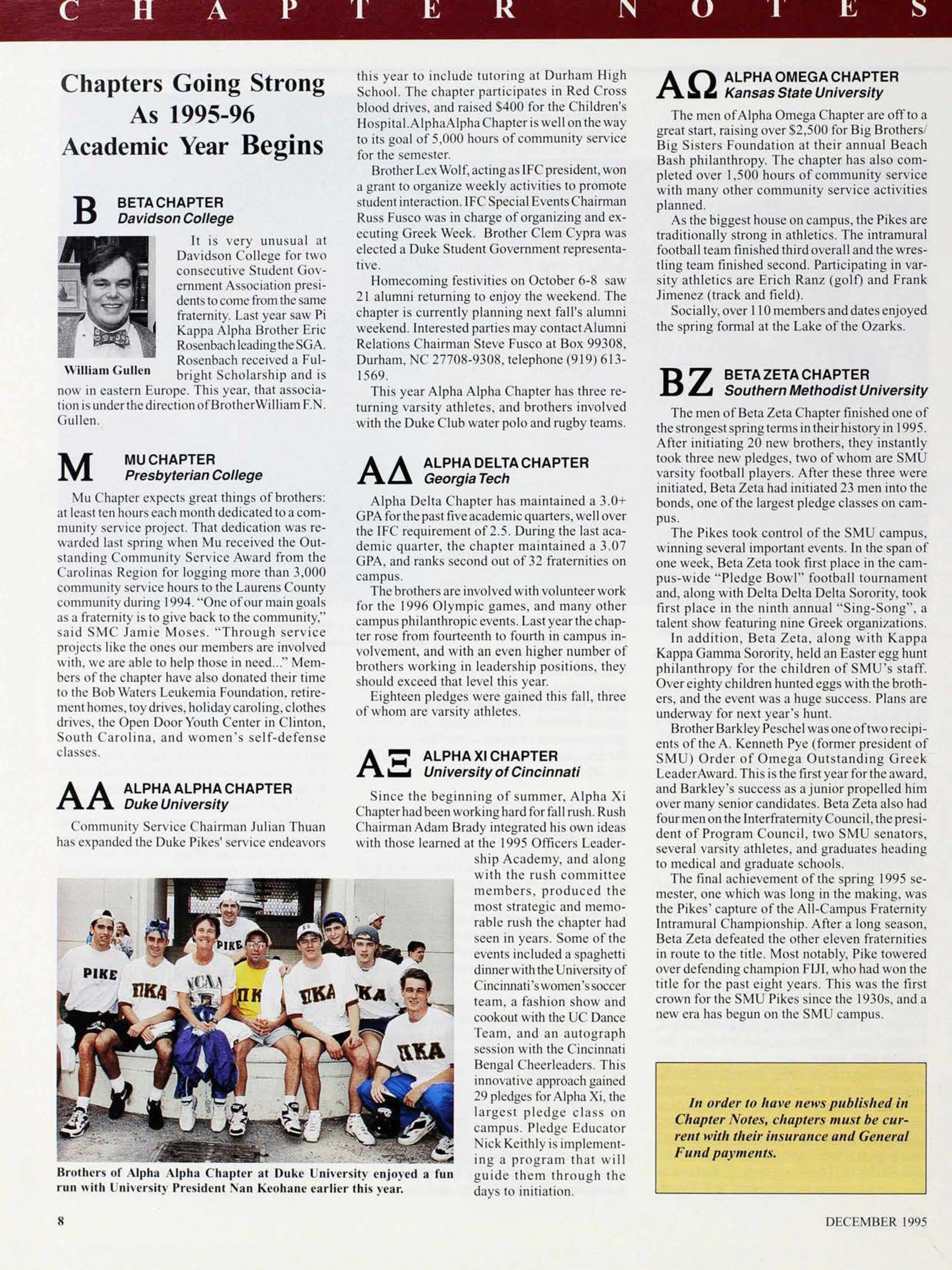 In Order to Have News Published in Chapter Notes